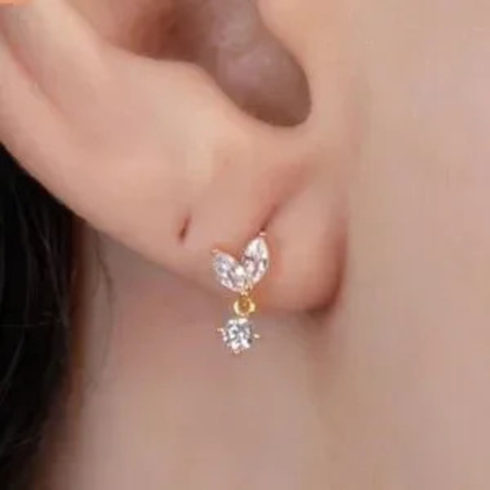 Swarovski Style Gold Crystal Earrings